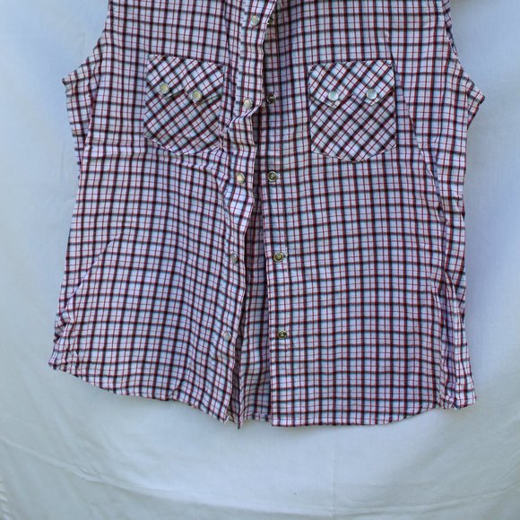 Crazy Cowgirl Sleeveless Button Down Shirt Sz M - Picture 2 of 5